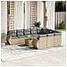 Set Divani Da Giardino 11 Pz Con Cuscini Beige In Polyrattan - Foto miniatura 1