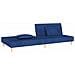 Divano Letto a 2 Posti con 2 Cuscini Blu in Tessuto - Foto miniatura 5