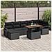 Set di Divani da Giardino 8 Pezzi con Cuscini Nero Rattan Sintetico Acacia, Divano da Giardino 2 Posti con Cuscini Nero Rattan Sintetico - Foto miniatura 2