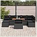 Set di Divani da Giardino 8 Pezzi con Cuscini Nero Rattan Sintetico Acacia, Divano da Giardino 2 Posti con Cuscini Nero Rattan Sintetico - Foto miniatura 3
