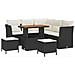 Set di Divani da Giardino da 8 Pezzi con Cuscini Nero Polyrattan Acacia,  Set da Pranzo da Giardino da 3 Pezzi con Cuscini Nero Polyrattan Acacia - Foto miniatura 1