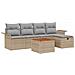 Set di Sofà da Giardino di 6 Pezzi con Cuscini Beige in Polyrattan,  Sofà da Giardino a 2 Posti con Ripostiglio & Cuscini Beige in Polyrattan - Foto miniatura 1