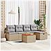 Set di Sofà da Giardino di 6 Pezzi con Cuscini Beige in Polyrattan,  Sofà da Giardino a 2 Posti con Ripostiglio & Cuscini Beige in Polyrattan - Foto miniatura 2