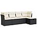 Set Divani da Giardino 5 pz con Cuscini in Polyrattan Nero - Foto miniatura 1
