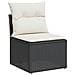Set Divani da Giardino 5 pz con Cuscini in Polyrattan Nero - Foto miniatura 3