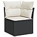 Set Divani da Giardino 5 pz con Cuscini in Polyrattan Nero - Foto miniatura 4