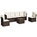 Set Divani da Giardino 7 pz con Cuscini Marrone in Polyrattan - Foto miniatura 1