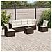 Set Divani da Giardino 7 pz con Cuscini Marrone in Polyrattan - Foto miniatura 2