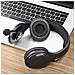 2 Cuscinetti Auricolari Perforati Neri E Cuscinetto Per Archetto Compatibili Con Cuffie Wireless Logitech H800 - Foto miniatura 5