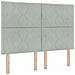Testiera LED Geometrico Grigio chiaro 144 cm Velluto - Foto miniatura 1