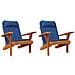 Cuscino per Sedia 2 pcs Blu 58 x 77 x 4.5 cm Tessuto Oxford - Foto miniatura 1