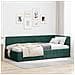 Cornice del letto ad angolo Verde Scuro 100 cm x 200 cm Velluto - Foto miniatura 2
