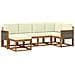 Set di divani da esterno 6 pcs Naturale e Crema Poliestere - Foto miniatura 1