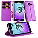 Custodia Compatibile Con Samsung Galaxy A3 2016 In Violetta Ametista - Coperchio Protettiva Con Chiusura Magnetica, Funzione Stand E Tasca Per Le Carte - Foto miniatura 6