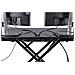 Scrivania ad angolo Sit Stand con Vassoio per Tastiera - Ampia Superficie (908x530mm) - Postazione di lavoro ergonomica per stare in piedi /seduto ad altezza regolabile - Supporta due monitor - Foto miniatura 7