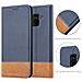 Custodia Compatibile Con Samsung Galaxy A8 2018 In Blu Scuro Marrone - Coperchio Protettiva Con Chiusura Magnetica, Funzione Stand E Tasca Per Le Carte - Foto miniatura 6