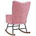 Sedia a Dondolo Rosa in Velluto - Foto miniatura 7