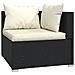 Set Salotto Da Giardino 7 Pz Con Cuscini In Polyrattan Nero - Foto miniatura 2