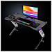 Tavolo Scrivania Da Gaming Rgb Led Xl Fibra Di Carbonio Regolabile 140cm 1,40mt - Foto miniatura 9
