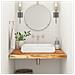 Piano Bagno 80x60x2,5 Cm Rettangolare Legno Massello Di Acacia - Foto miniatura 1