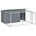Casetta Cani Con Corsa Antracite 197x194x110 Cm Acciaio Zincato - Foto miniatura 3