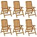 Sedie da Giardino Reclinabili con Cuscini 6 pz in Legno di Teak - Foto miniatura 4