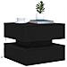 Tavolino da Salotto con Luci LED Rovere Nero 50x50x40 cm - Foto miniatura 9
