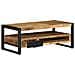 Tavolino Da Salotto 90x50x36 Cm Legno Massello Di Mango Grezzo - Foto miniatura 4