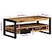 Tavolino Da Salotto 90x50x36 Cm Legno Massello Di Mango Grezzo - Foto miniatura 6