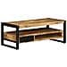 Tavolino Da Salotto 90x50x36 Cm Legno Massello Di Mango Grezzo - Foto miniatura 7