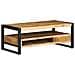 Tavolino Da Salotto 90x50x36 Cm Legno Massello Di Mango Grezzo - Foto miniatura 8