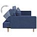 Divano Letto a 2 Posti con 2 Cuscini Blu in Tessuto - Foto miniatura 7