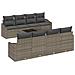 Set Divano da Giardino a 7 Pezzi con Cuscini Grigio Polyrattan - Foto miniatura 1