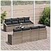 Set Divano da Giardino a 7 Pezzi con Cuscini Grigio Polyrattan - Foto miniatura 3