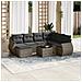 Set Divano da Giardino 8 pz con Cuscini Grigio in Polyrattan - Foto miniatura 2