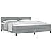 Letto Box Spring con Materasso Grigio Chiaro 200x200 cm Tessuto - Foto miniatura 1