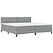 Letto Box Spring con Materasso Grigio Chiaro 200x200 cm Tessuto - Foto miniatura 3