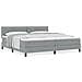 Letto Box Spring con Materasso Grigio Chiaro 200x200 cm Tessuto - Foto miniatura 4
