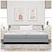 Letto Box Spring con Materasso Grigio Chiaro 200x200 cm Tessuto - Foto miniatura 5