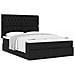 Struttura Letto Pouf con Materasso Nero 140x200 cm in Tessuto - Foto miniatura 4