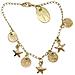 Set Di Stelle, Bracciale Con Ciondolo E Orecchino A Cerchio In Oro - Foto miniatura 2