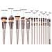 Set Di 14 Pennelli Trucco Con Spugnette E Accessori - Kit Completo Di Pennelli Cosmetici - Foto miniatura 2
