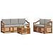 Set divani con cuscino 6 pcs Grigio Naturale e Chiaro - Foto miniatura 3