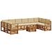 Set divani 11 pcs Naturale e Beige Legno di Acacia Massello - Foto miniatura 1