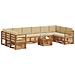 Set divani 11 pcs Naturale e Beige Legno di Acacia Massello - Foto miniatura 3