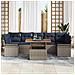Set Divano da Giardino 8 pcs Grigio Poly Rattan - Foto miniatura 3