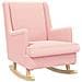 Sedia a dondolo Rosa 62 x 80 x 85 cm Tessuto in Lana di Pecora - Foto miniatura 1