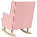 Sedia a dondolo Rosa 62 x 80 x 85 cm Tessuto in Lana di Pecora - Foto miniatura 4