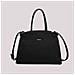 borsa shopping con fianchi effetto camoscio NERO - Foto miniatura 1