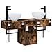 Set di mobili per il bagno 3 pz Rovere Fumo - Foto miniatura 6